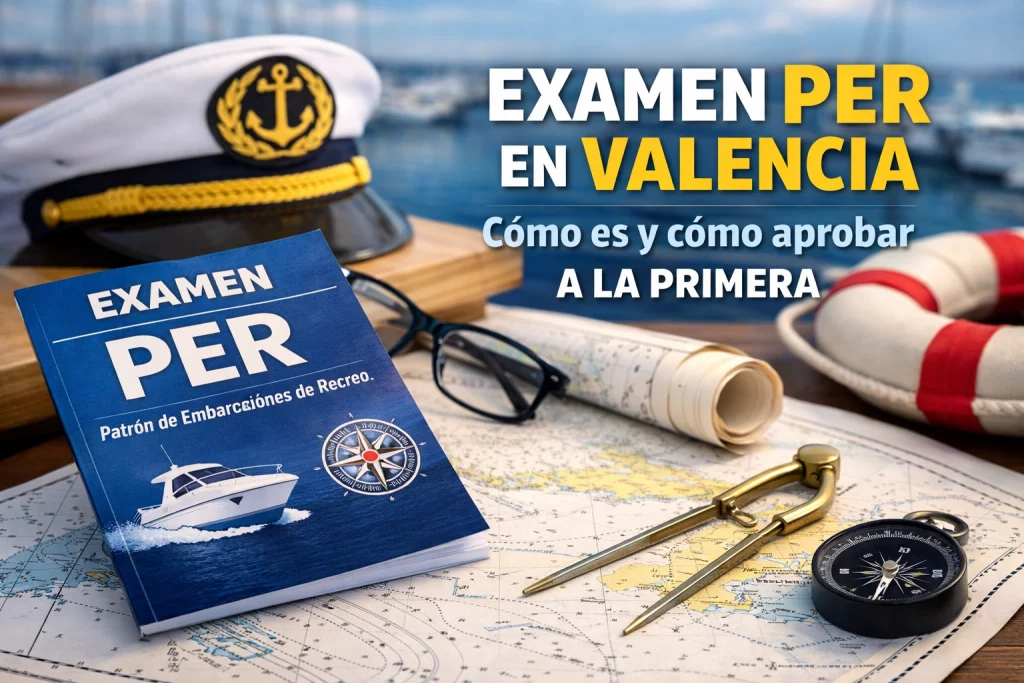 examen PER Valencia carta náutica y material de navegación